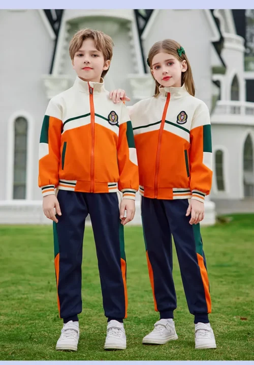 Custom Made Spring Autumn Kindergarten School Uniforms Children Cotton Sportswear Jacket And ant Tracksuit Custom Made School Uniforms