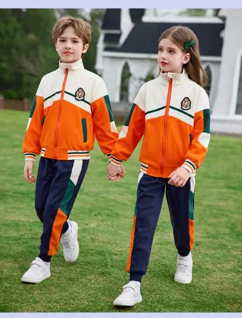 Custom Made Spring Autumn Kindergarten School Uniforms Children Cotton Sportswear Jacket And ant Tracksuit Custom Made School Uniforms