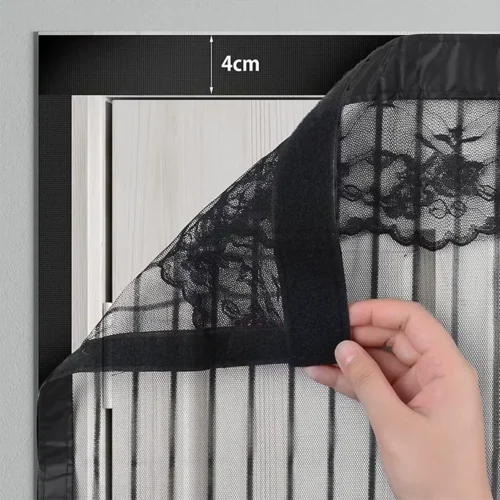 Magnetic Mosquito Net Door Curtain with Lace Hands-Free Magnetic Fly Screen Door for Easy Entry Insect Protection and Elegant Style