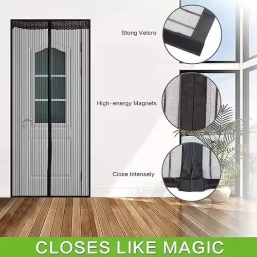 Magnetic Screen Door 38" x 82" – Bug Proof Mesh Curtain for Home Doors, Easy to Install and Breathable
