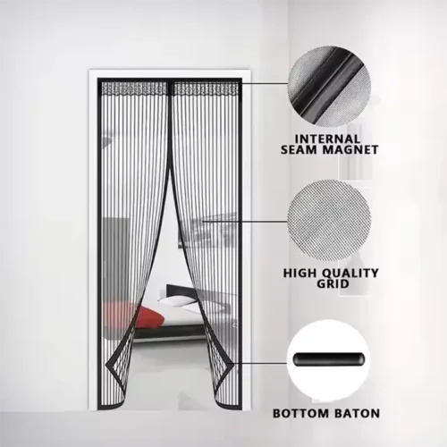 Screen Door2025-5-8-00 Hot Selling Size 90cm x 210cm Magnetic Self Closing Mesh Door Pet Friendly Screen Door Fly Screen with Ventilation for Home Apartment RV or Cabin Entryways
