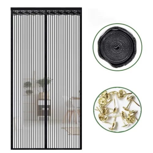Magnetic Screen Door 38" x 82" – Bug Proof Mesh Curtain for Home Doors, Easy to Install and Breathable