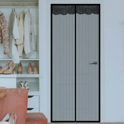 Screen Door2025-5-8-01 (5) Hot Selling Size 90cm x 210cm Magnetic Self Closing Mesh Door Pet Friendly Screen Door Fly Screen with Ventilation for Home Apartment RV or Cabin Entryways