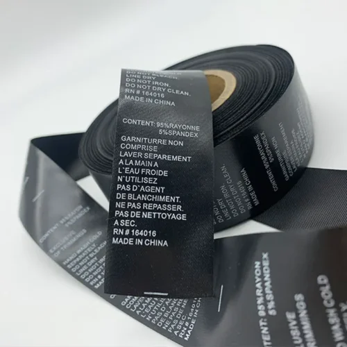 Black Satin Label Ribbon