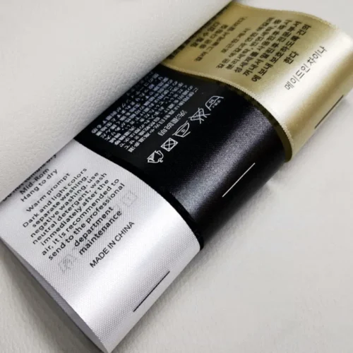 Custom Printed Polyester Satin Ribbon – Logo & Care Label Material for Apparel