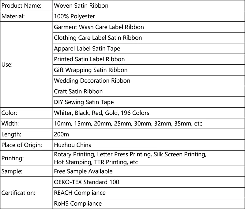 Polyester Satin Ribbon