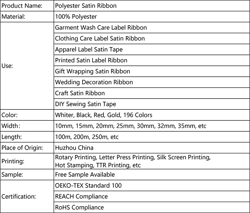 Polyester Satin Ribbon
