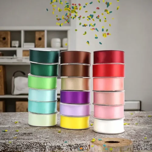 Polyester Satin Ribbon Roll – Shiny, Durable Trim for Crafts, Gifts & Decorations