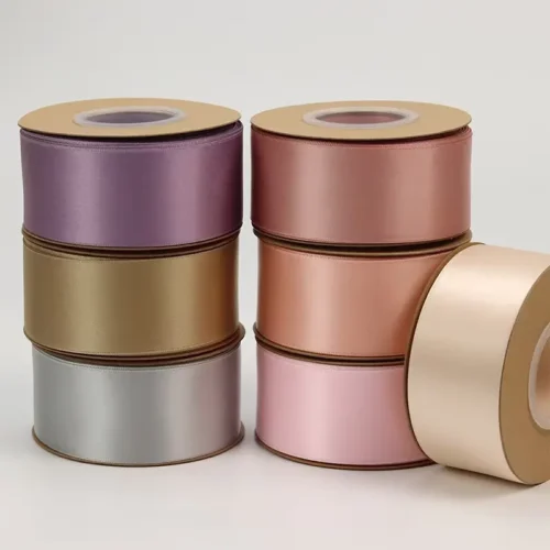 Double Face Satin Ribbon – Glossy Polyester Tape for Wedding & Party Décor