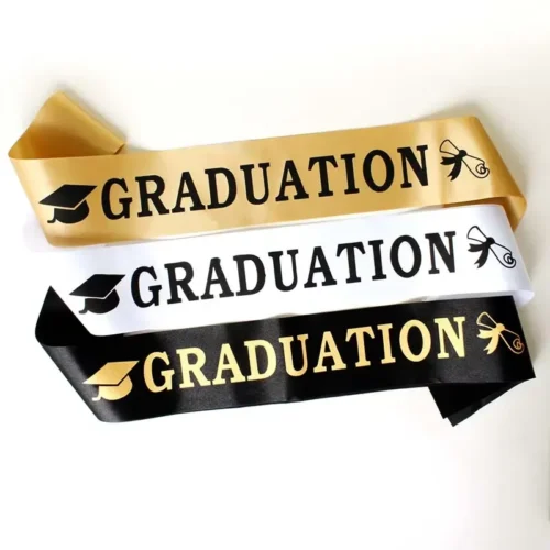 Graduation Sash – Satin Ribbon Sash for School Ceremony & Events