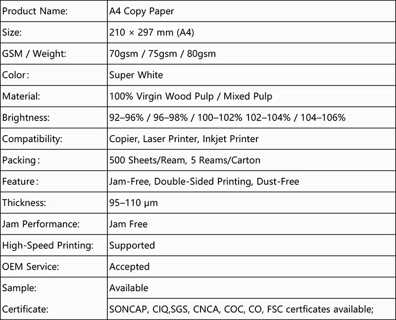 A4 Copy Paper