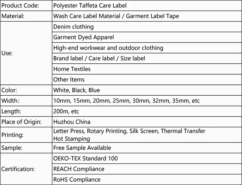 Denim Care Label